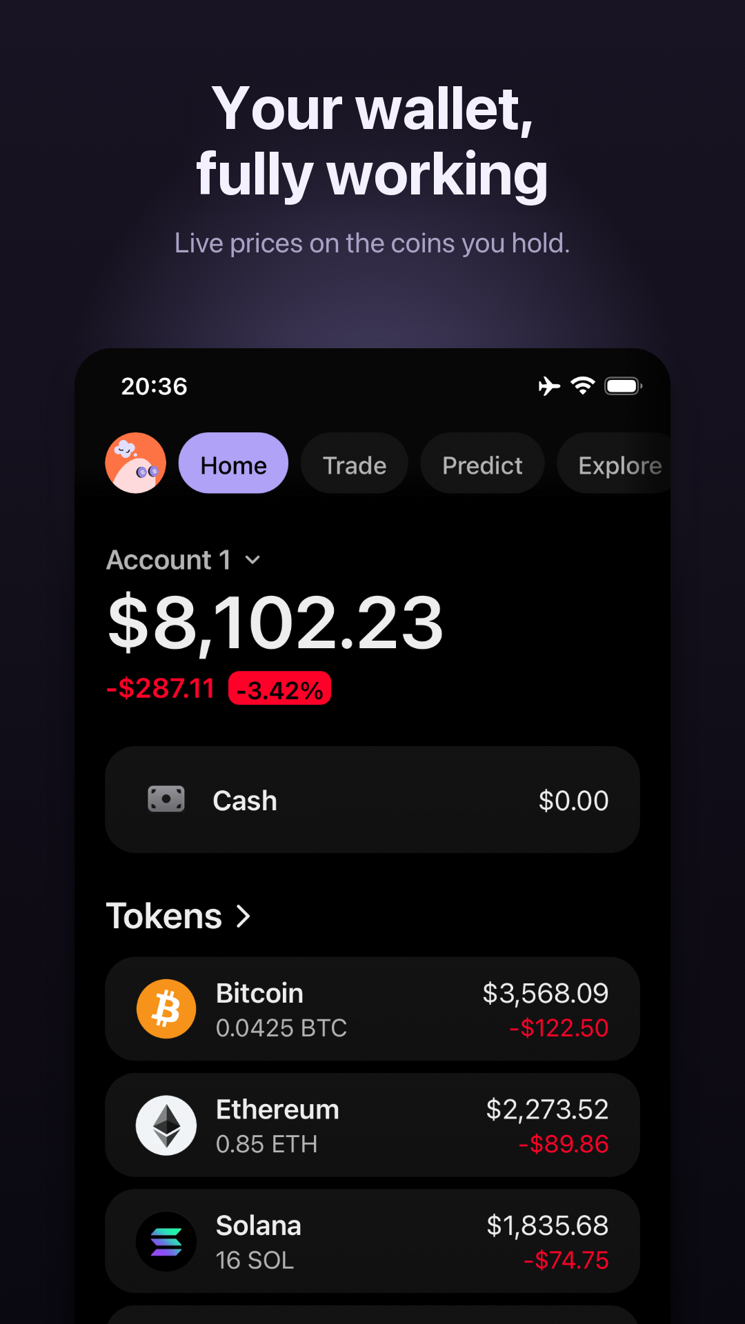 Live prices on play balances