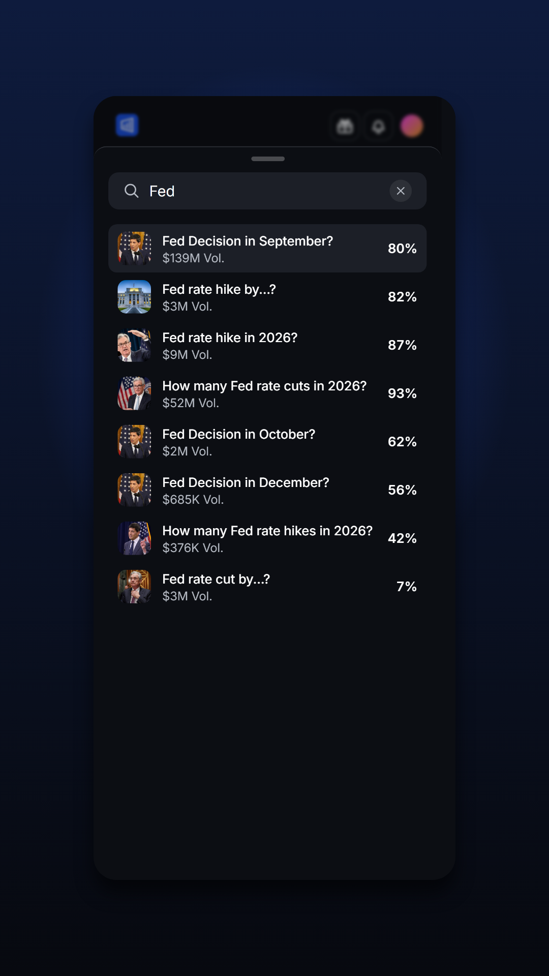 Search every market on the live board