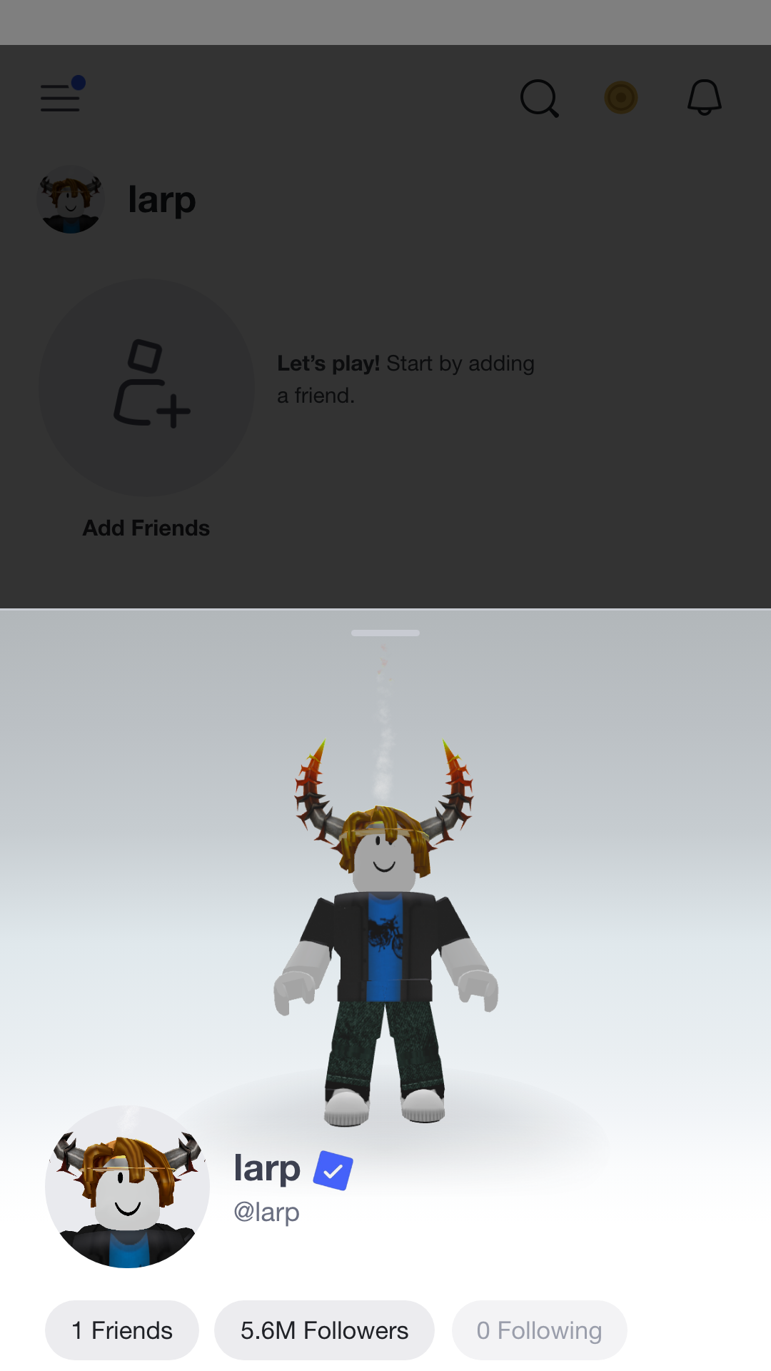 A game account with any name, followers and badge