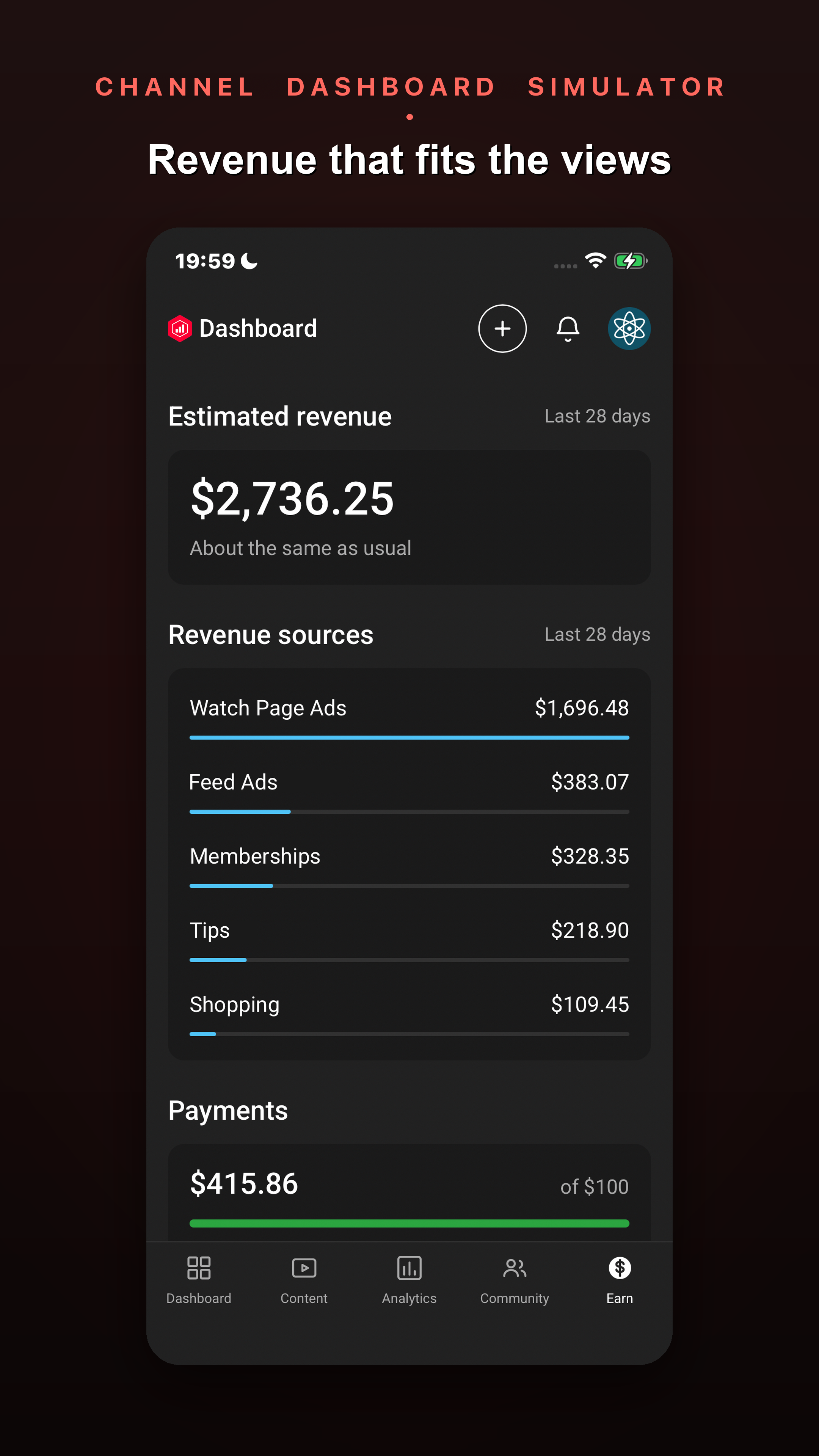 Earn: revenue sources