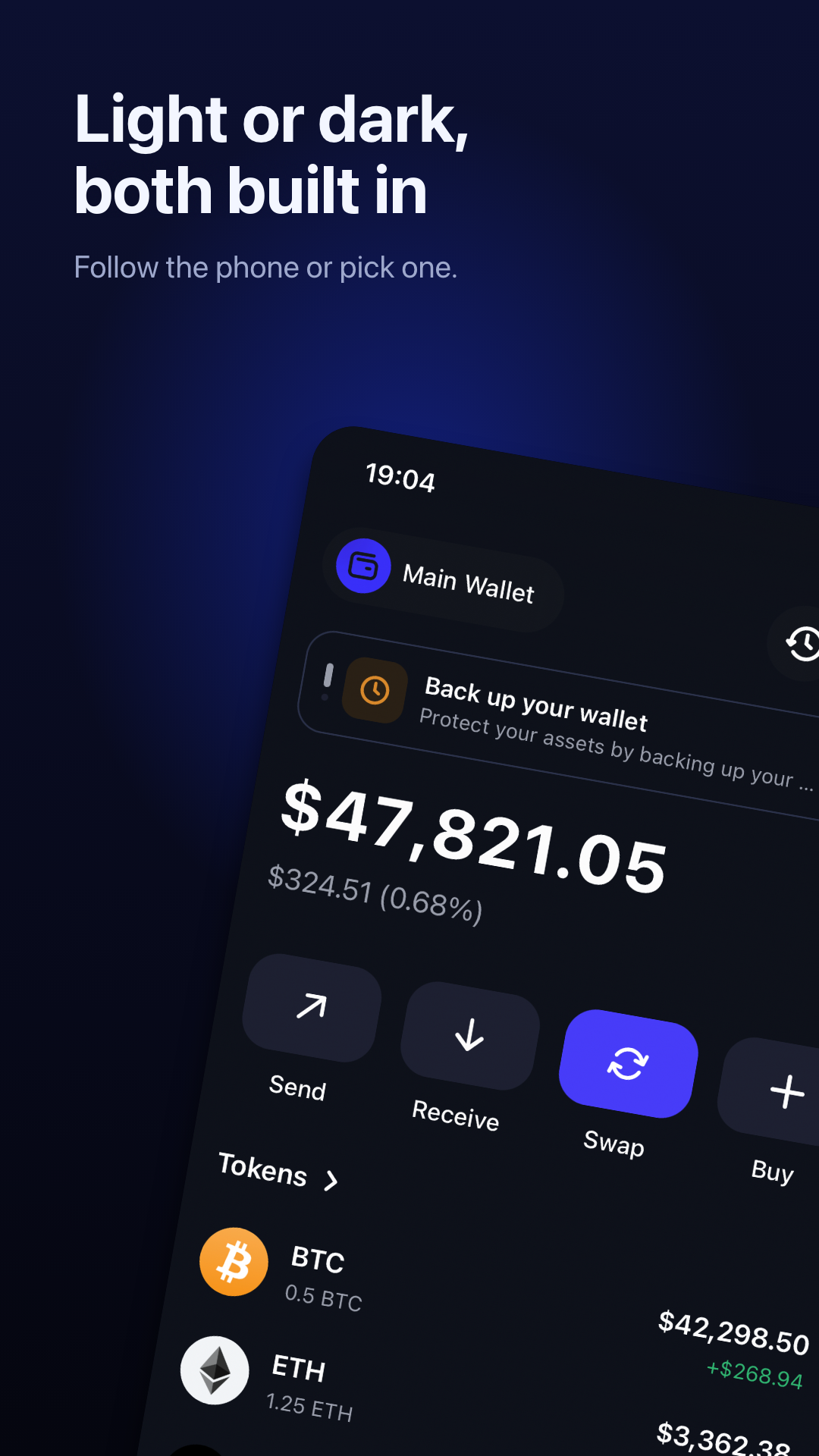 Light, Dark or System theme