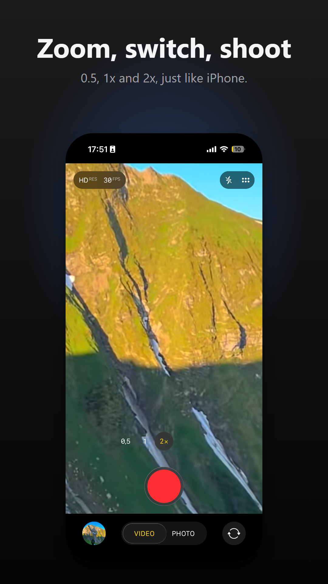 Zoom and flip like the real app