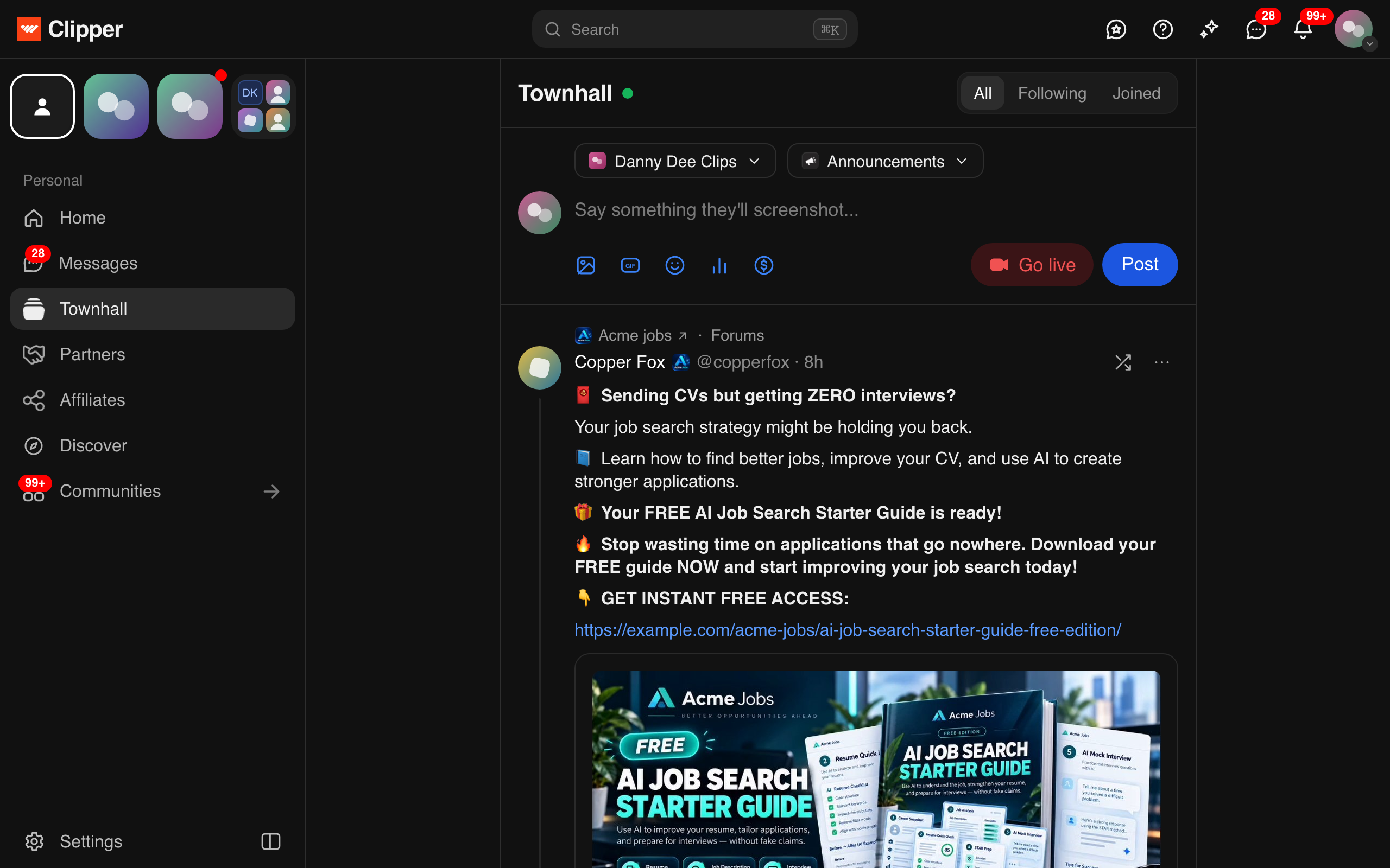 A community feed for your clips