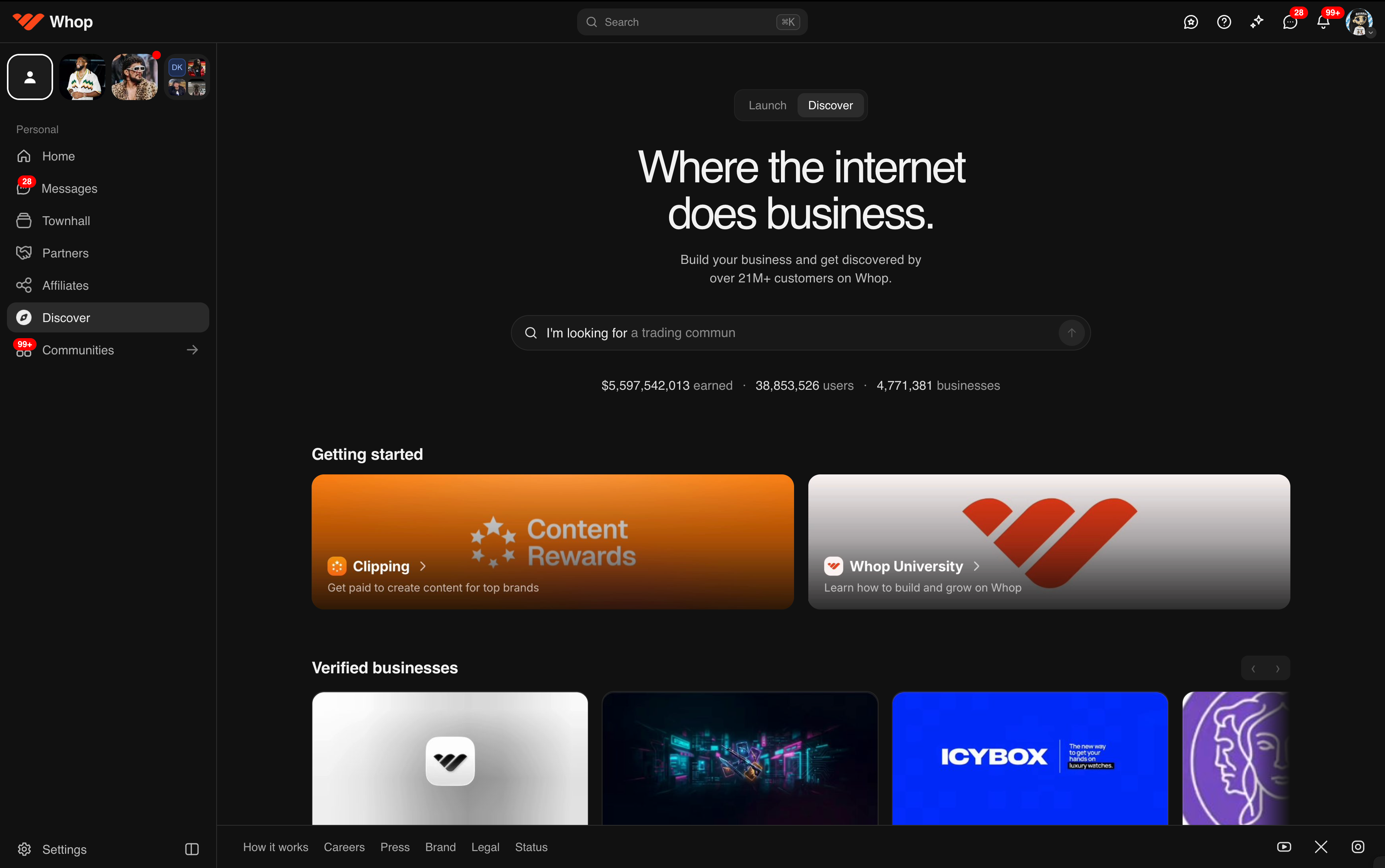 Real looking Discover page