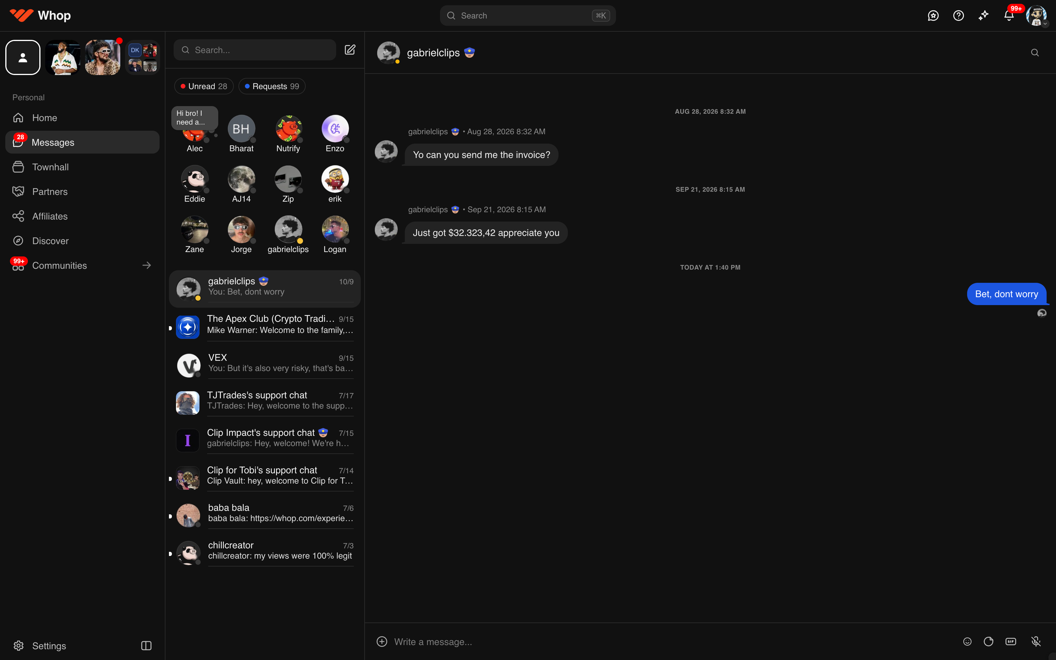 Hold messages to create your own chats