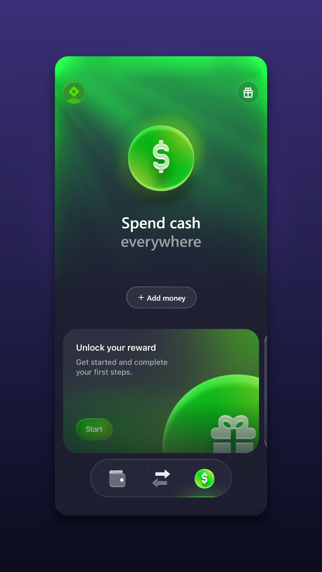Card and rewards tab