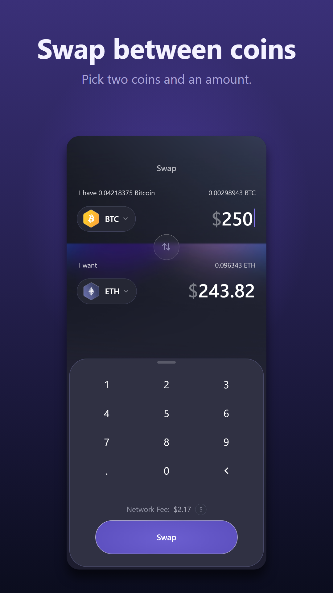 Swap between any two coins