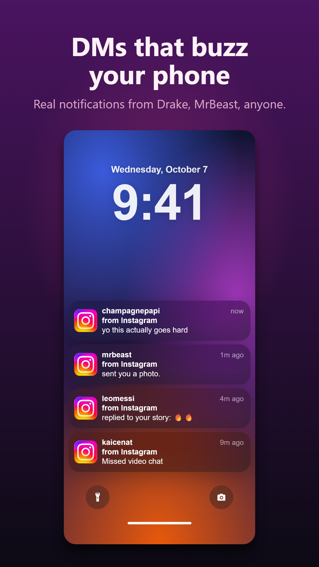 Real lock-screen DM notifications