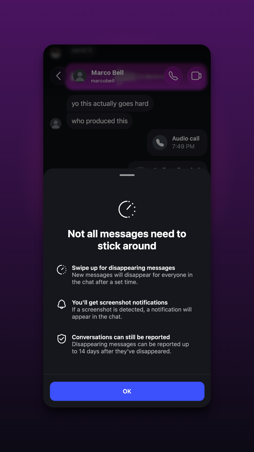 Disappearing messages