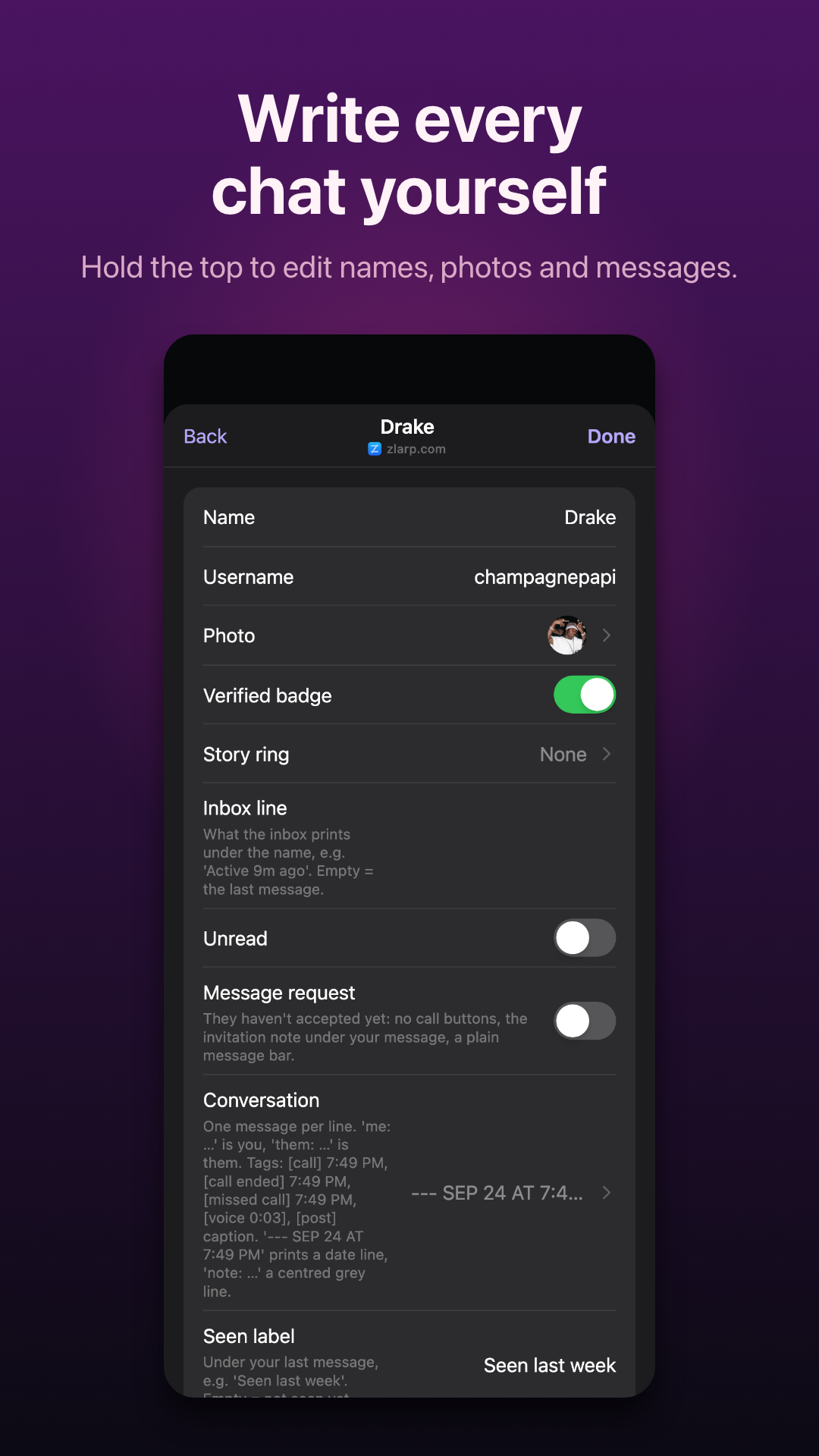Edit any chat in Backstage