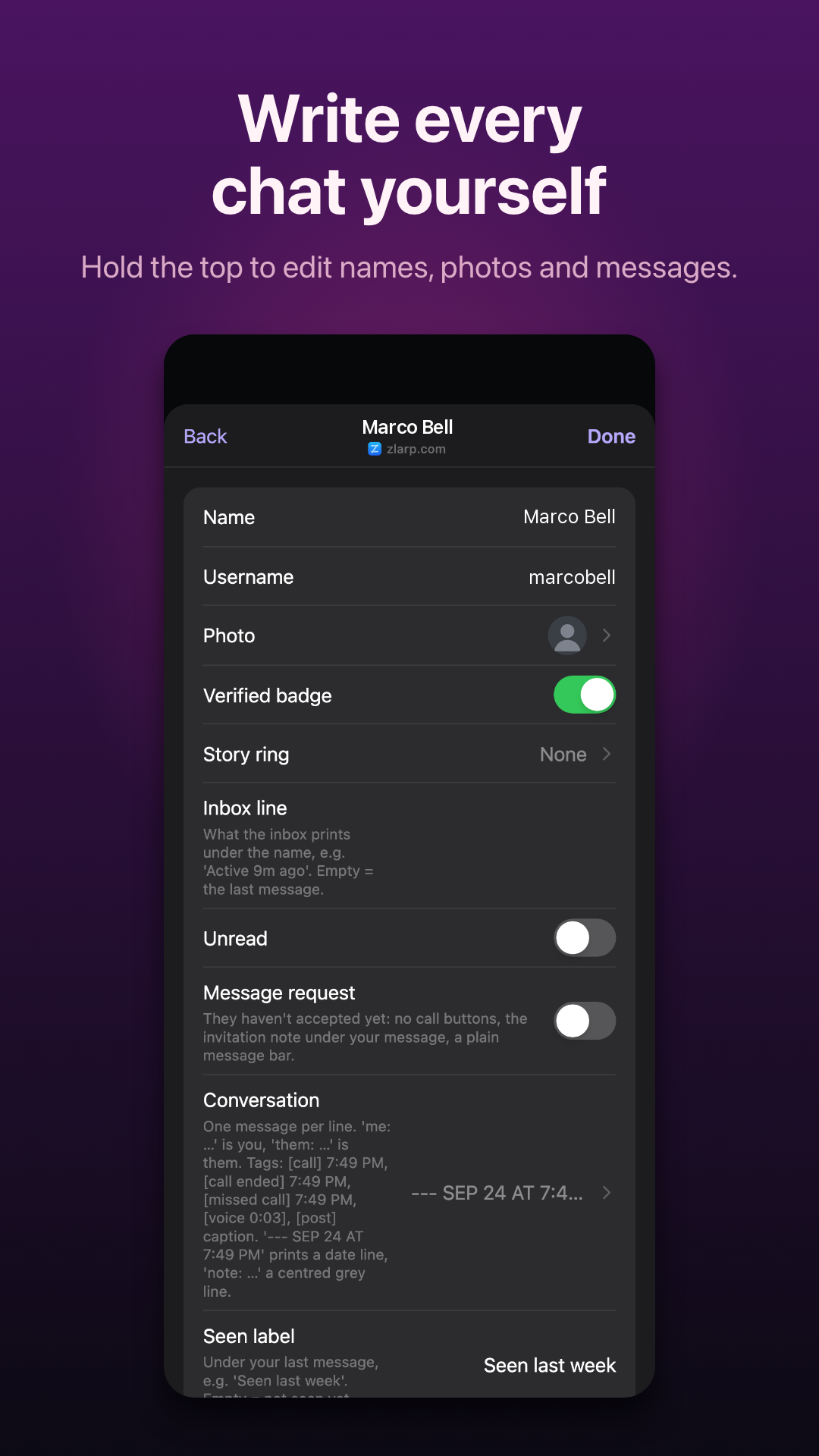 Edit any chat in Backstage