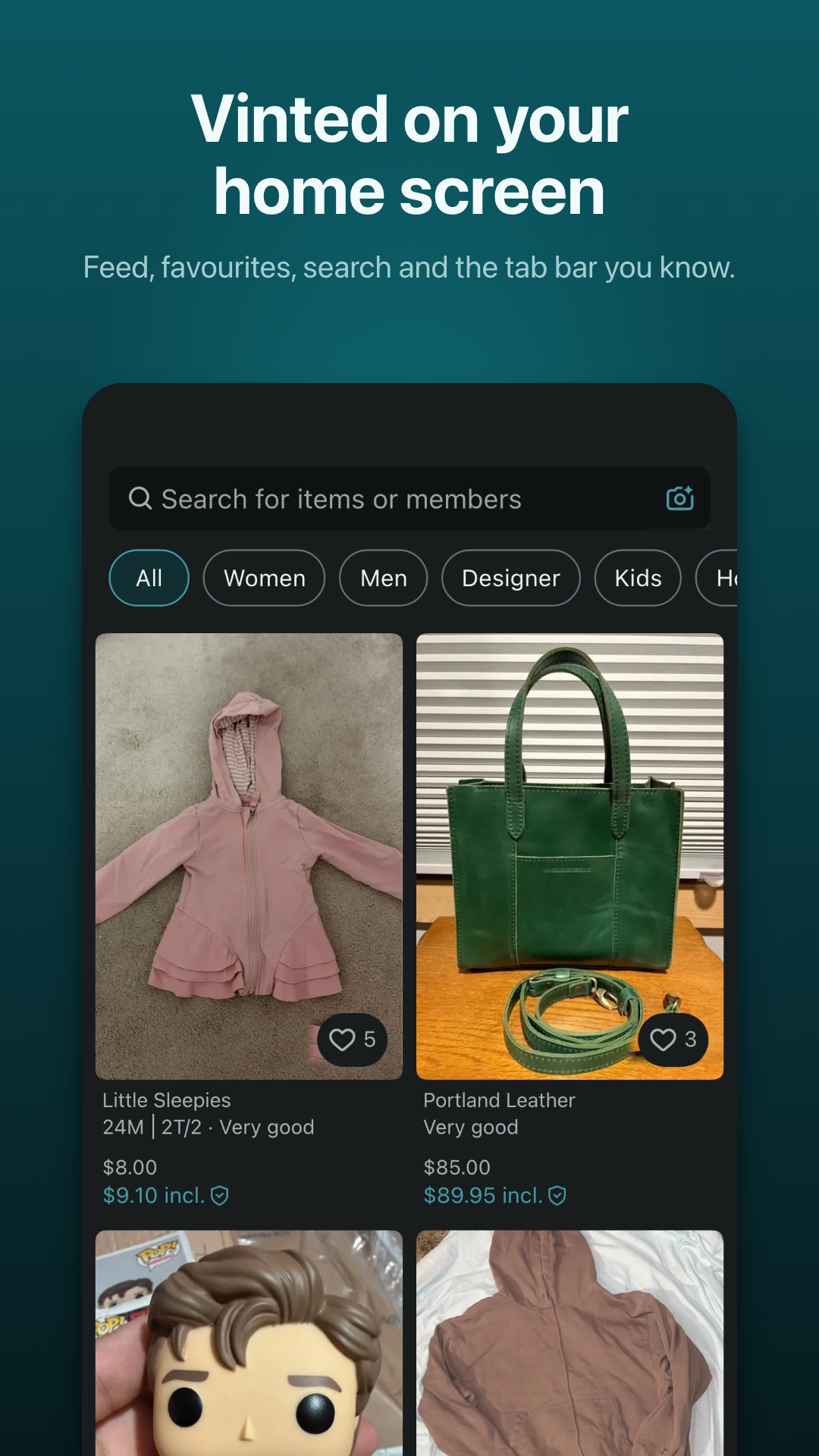 The Vinted app on iPhone
