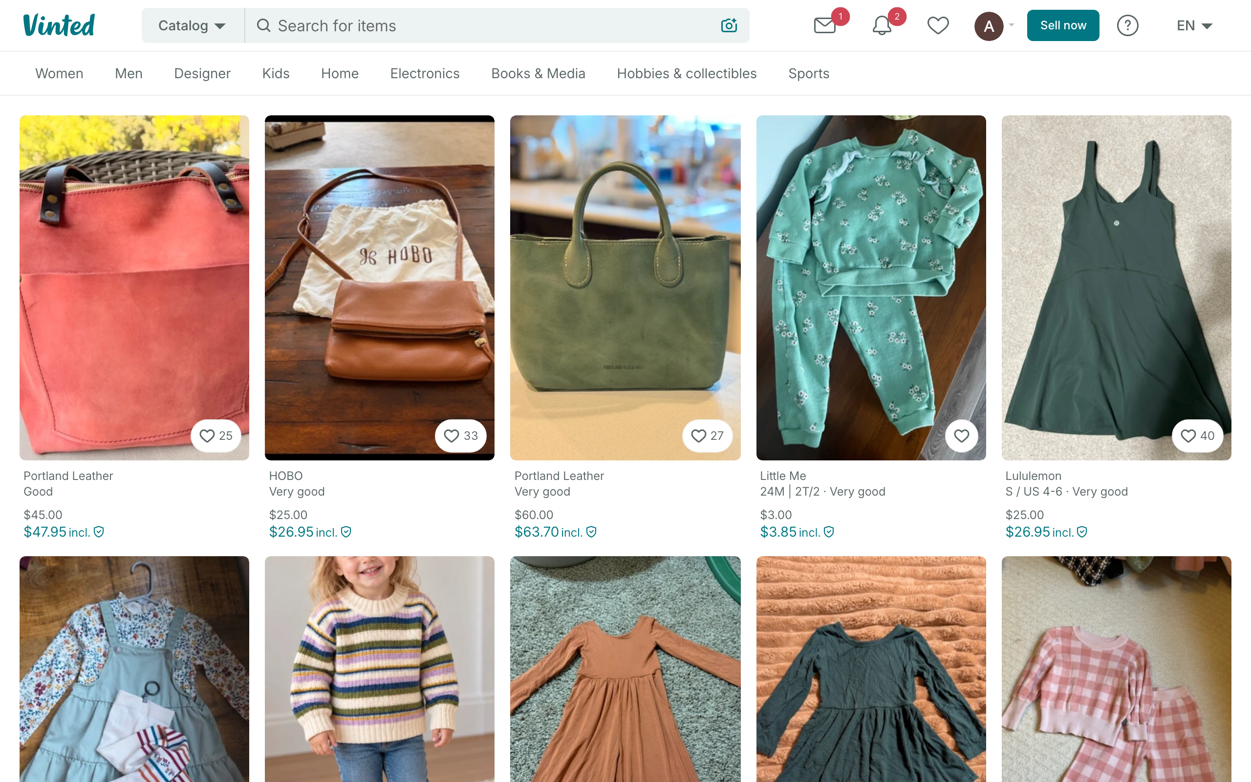 vinted.com on your computer, in light or dark