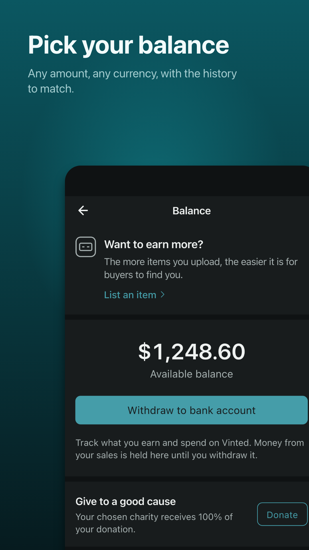 Wallet balance you set yourself