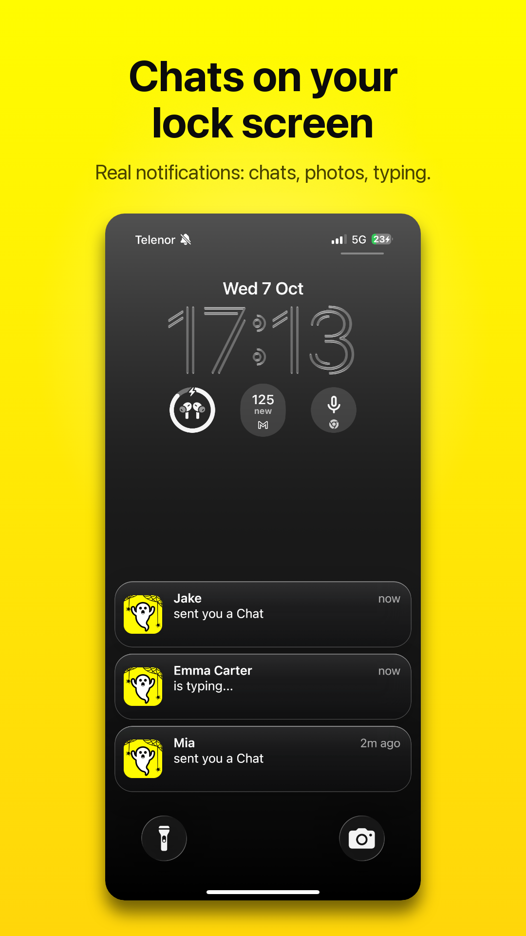Lock-screen chat notifications