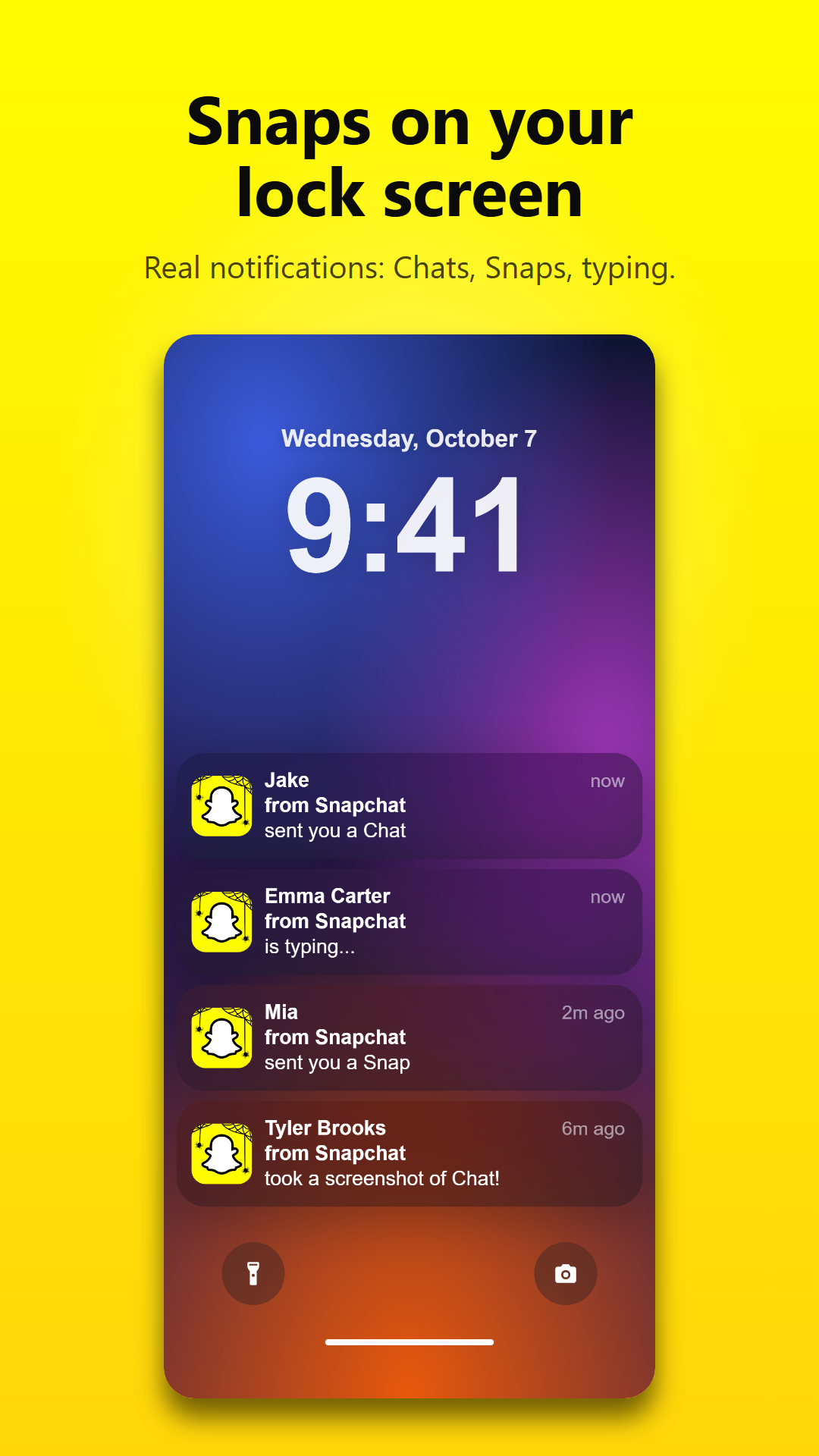 Real lock-screen Snapchat notifications